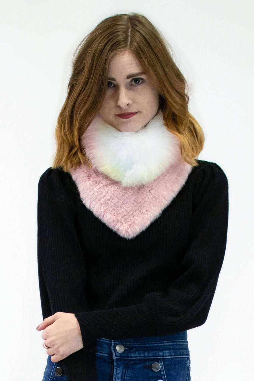 Mink Fur Collar with Fox Fur Trim